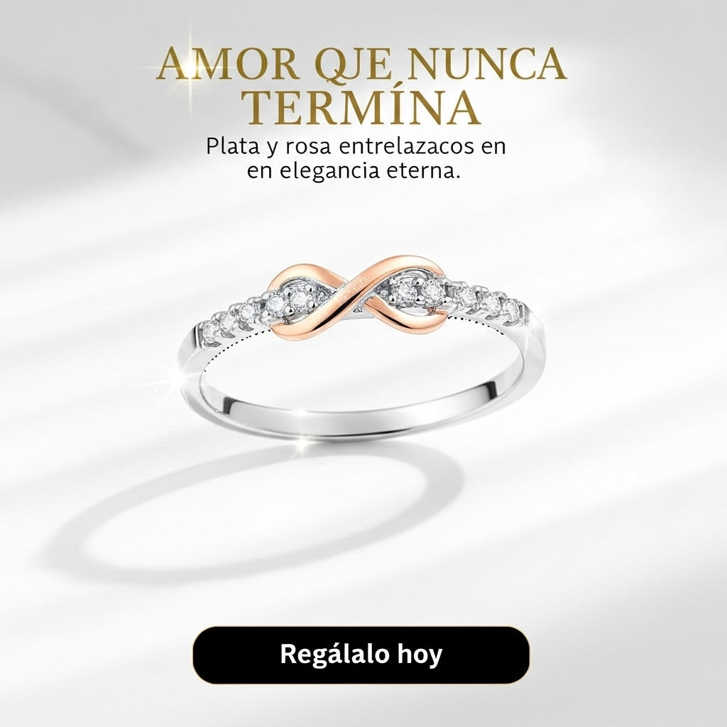 Anillo Infinito de Plata y Circonia